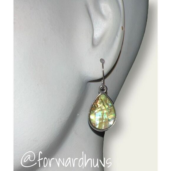 Bundle Sale 3 for $15 | Abalone Shell | Silver Tone Dangle Earrings - Picture 1 of 8